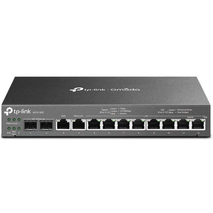 TP-Link Omada ER7212PC Router VPN Gigabit con 8 puertos PoE+